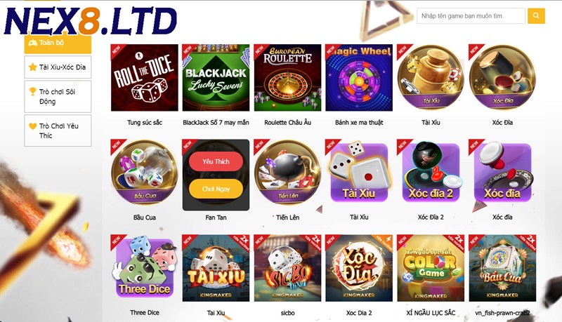 Game bài Baccarat tại NEX8